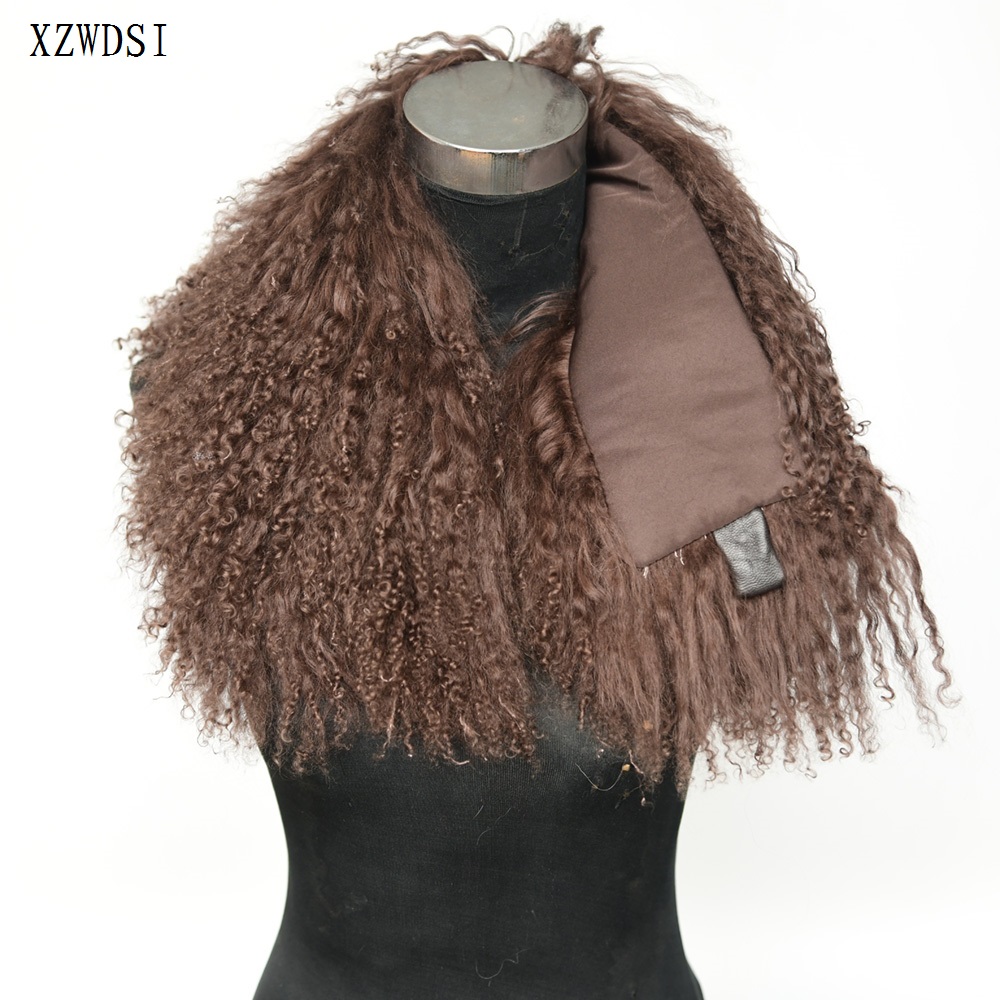 Women'S Winter Accessories Set - Вьющийся шарф из натурального монгольского меха