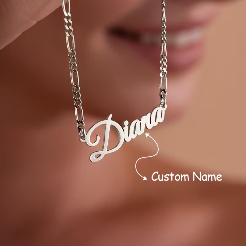 Women Accessories Gift Box - Индивидуальные цепочки-фигаро с именем, персонализированные украшения